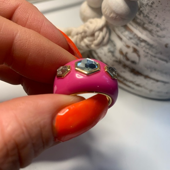 Kurt Geiger beautiful ring pink with stones - Picture 2 of 5